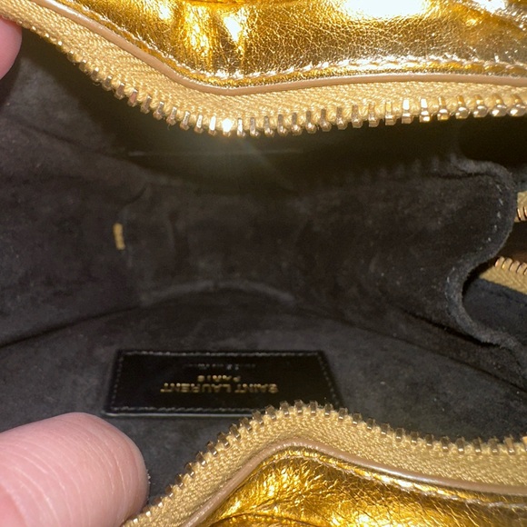 YSL Yves Saint Laurent Gold Heart Mini Crossbody Bag - Picture 10 of 11